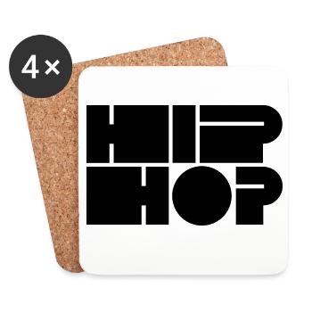 Hip Hop fettes Logo - Untersetzer (4er-Set) - Weiß - Vorne