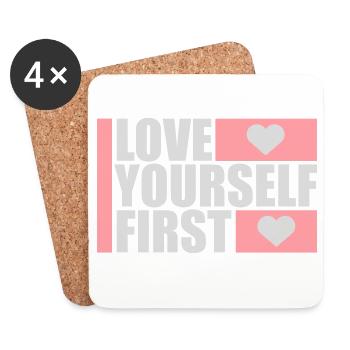 Love Yourself First Self-Love Self-Care - Coasters (set of 4) - white - Front