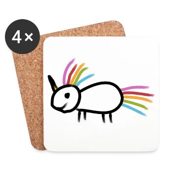 Einhorn - Untersetzer (4er-Set) - Weiß - Vorne