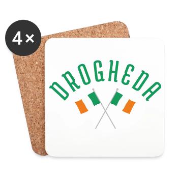 Drapeau irlandais croisé de Drogheda - Dessous de verre (lot de 4) - blanc - Devant