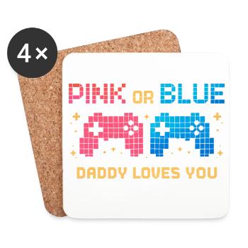 Pink or Blue Pixel Controller - Untersetzer (4er-Set) - Weiß - Vorne
