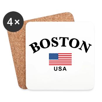 Boston, USA - Untersetzer (4er-Set) - Weiß - Vorne