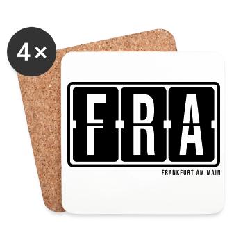 Fra de Francfort, sweat à capuche, sac, casquette souvenir de la ville - Dessous de verre (lot de 4) - blanc - Devant