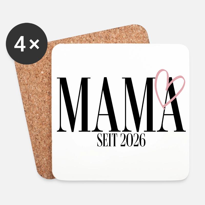 Mama seit 2026 - Untersetzer (4er-Set) - Weiß
