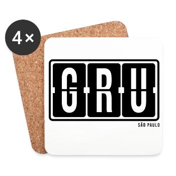 São Paulo GRU, City Souvenir T-Shirt, Cap, Socken - Untersetzer (4er-Set) - Weiß - Vorne