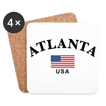 Atlanta, États-Unis - Dessous de verre (lot de 4) - blanc - Devant