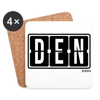 Denver DEN, sweat à capuche souvenir de la ville, T-shirt, Mug - Dessous de verre (lot de 4) - blanc - Devant