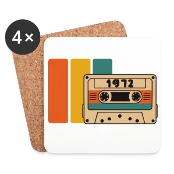 1972 anniversaire 1972 né en 1972 anniversaire - Dessous de verre (lot de 4) - blanc - Devant