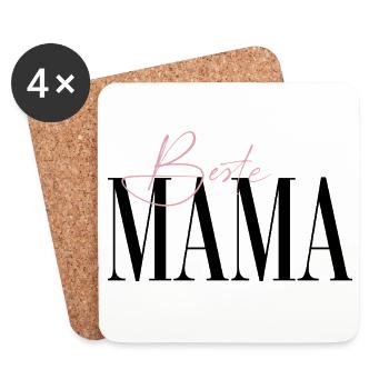 Mama ist die Beste - Untersetzer (4er-Set) - Weiß - Vorne
