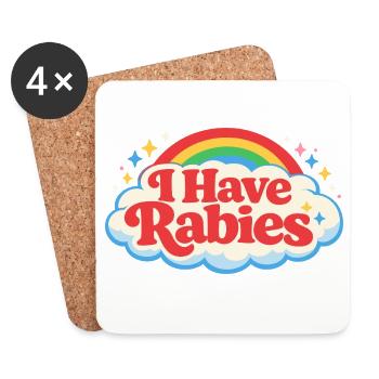 I have rabies - Coasters (set of 4) - white - Front