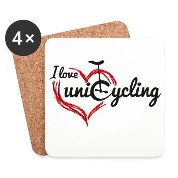 Unicycle | Descendance freestyle en monocycle - Dessous de verre (lot de 4) - blanc - Devant
