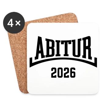 Abitur 2026 (Abiturient / Abi 26 / Konkav / B) - Untersetzer (4er-Set) - Weiß - Vorne