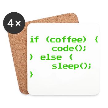 No Coffee No Code Programmer Computer Scientist - Coasters (set of 4) - white - Front