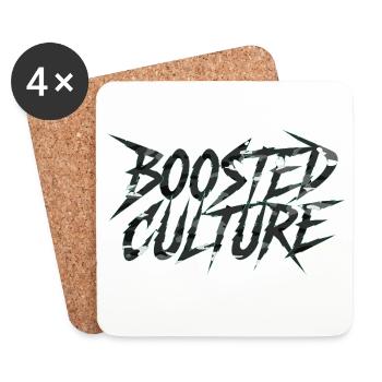 Culture boostée pour les fans de tuning autocollants - Dessous de verre (lot de 4) - blanc - Devant