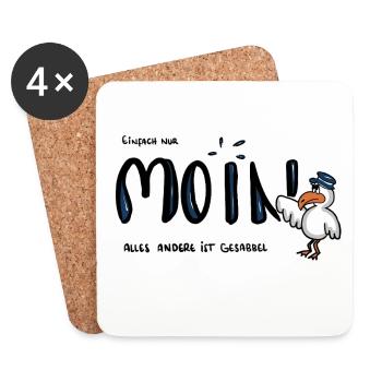 Moin Küstenseemöwe im Sailor-Style - Untersetzer (4er-Set) - Weiß - Vorne