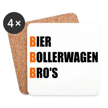 Chardie à bière pour la Journée des hommes - Dessous de verre (lot de 4) - blanc - Devant