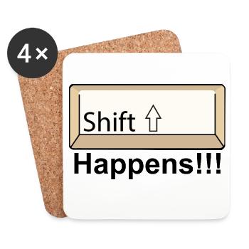 Shift Key Minimal Keyboard Design - Untersetzer (4er-Set) - Weiß - Vorne