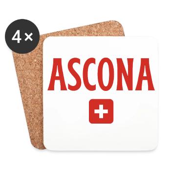 Ascona Schweiz Flagge - Untersetzer (4er-Set) - Weiß - Vorne