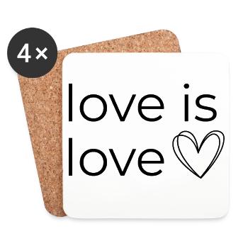 L’amour est amour - Concevoir avec le cœur - Dessous de verre (lot de 4) - blanc - Devant