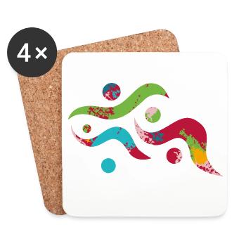 Yoga design_20 - Coasters (set of 4) - white - Front