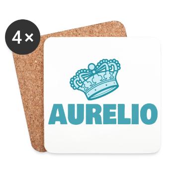Geschenk für Aurelio - Untersetzer (4er-Set) - Weiß - Vorne