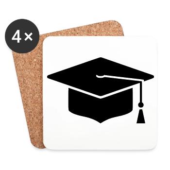 PhD Hat Graduation Icon - Coasters (set of 4) - white - Front