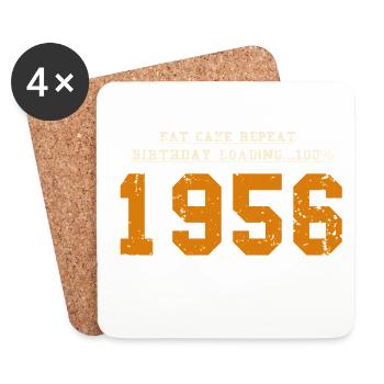 Original 70 Year Anniversary 1956 Party Gift - Coasters (set of 4) - white - Front