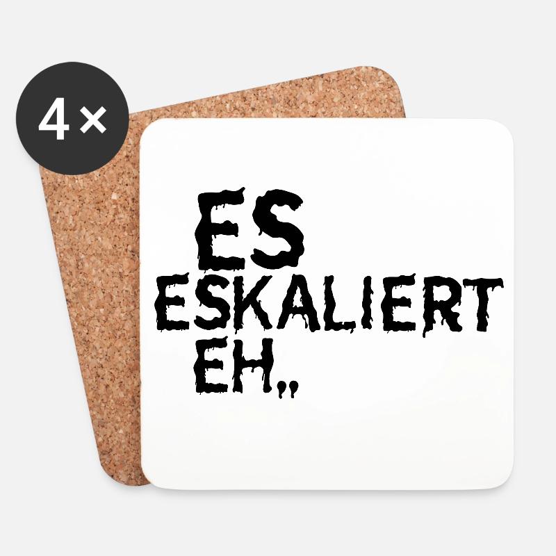 Es Eskaliert eh... - Untersetzer (4er-Set) - Weiß