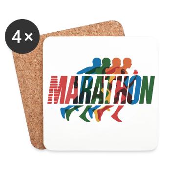 Marathon Color Run - Dessous de verre (lot de 4) - blanc - Devant