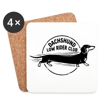 Conception du Club de Chiens Teckel Long - Dessous de verre (lot de 4) - blanc - Devant