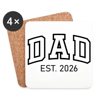 Père établi en 2026 Nouveau Papa en 2026 - Dessous de verre (lot de 4) - blanc - Devant