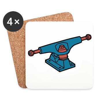 Skateboard Achse Skate Crew - Untersetzer (4er-Set) - Weiß - Vorne