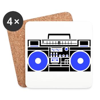 Ghettoblaster Radio - Untersetzer (4er-Set) - Weiß - Vorne
