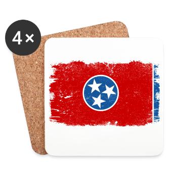 Tennessee State Flag Distressed Vintage Tennessee - Coasters (set of 4) - white - Front