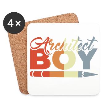 Funny Architect Kid - Coasters (set of 4) - white - Front