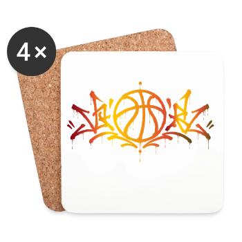 Basketball Graffiti Streetball Urban Style - Coasters (set of 4) - white - Front