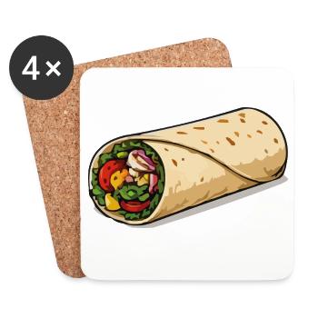Colourful burrito wrap - Coasters (set of 4) - white - Front