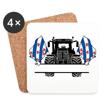 Friesland_Tractor_Custom_Edition - Untersetzer (4er-Set) - Weiß - Vorne