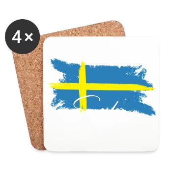 Schweden Skandinavien  - Untersetzer (4er-Set) - Weiß - Vorne