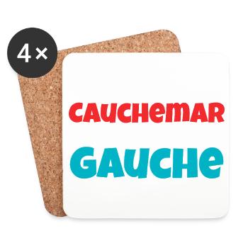 Humour Politique : Cauchemar Gauche Rétro - Dessous de verre (lot de 4) - blanc - Devant