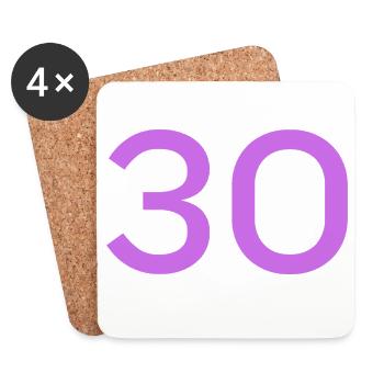 30 - Dessous de verre (lot de 4) - blanc - Devant