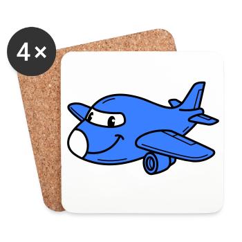 Airplane Kids - Coasters (set of 4) - white - Front