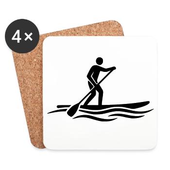  Stand Up Paddling SUP Board Wassersport See - Untersetzer (4er-Set) - Weiß - Vorne