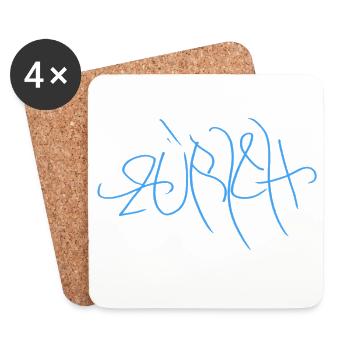 Zurich Street Art T-Shirt - Coasters (set of 4) - white - Front