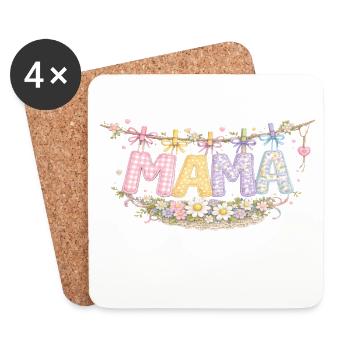 Mama Flowers & Pastel | Mother's Day Gift - Coasters (set of 4) - white - Front