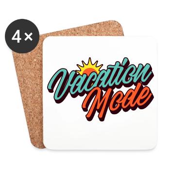 Vacation Mode Vacation Mode Retro Sun Design - Coasters (set of 4) - white - Front