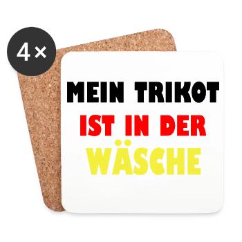 Mein Trikot ist in der Wäsche - Untersetzer (4er-Set) - Weiß - Vorne