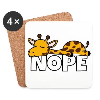 Lazy Giraffe Nope Not Today Lazy Africa - Coasters (set of 4) - white - Front