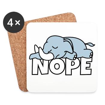Lazy Elephant Nope Not Today Lazy Africa - Coasters (set of 4) - white - Front