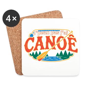 J'peux pas j'ai CANOE Aventure - Dessous de verre (lot de 4) - blanc - Devant